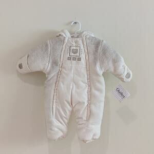 NWT Vintage Quiltex Cream Baby Bunting/Snowsuit Size 3/6m Sherpa